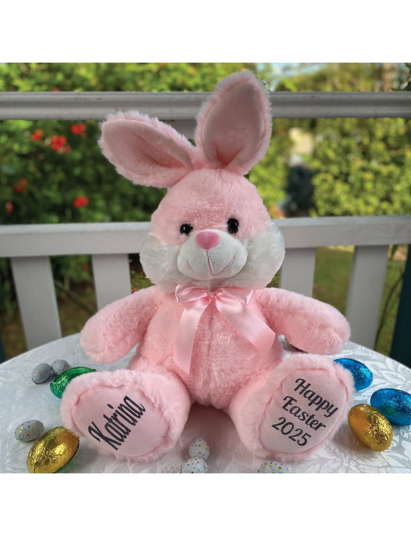 Personalised Easter Bunny Beanie Pink