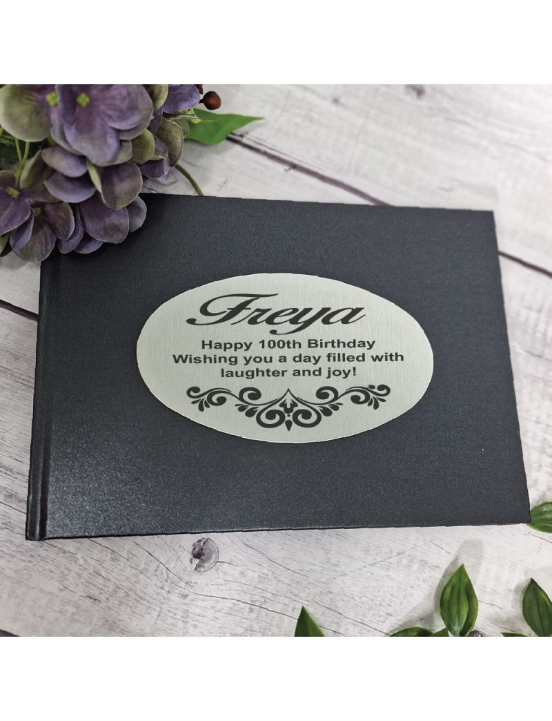 100th Birthday Guest Book A5 Black