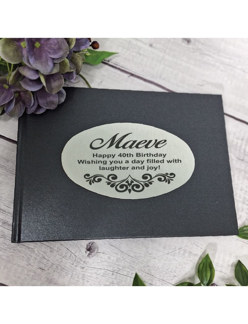 40th Birthday Guest Book A5 Black
