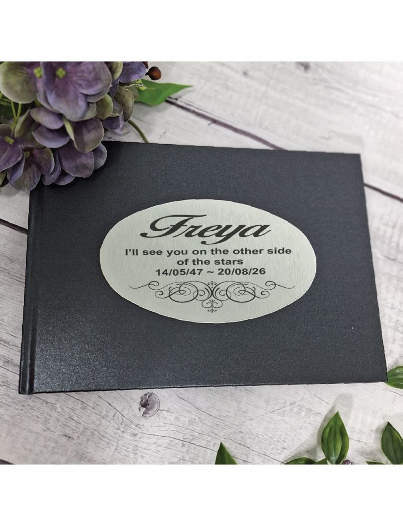 Funeral Remembrance Guest Book A5 Black