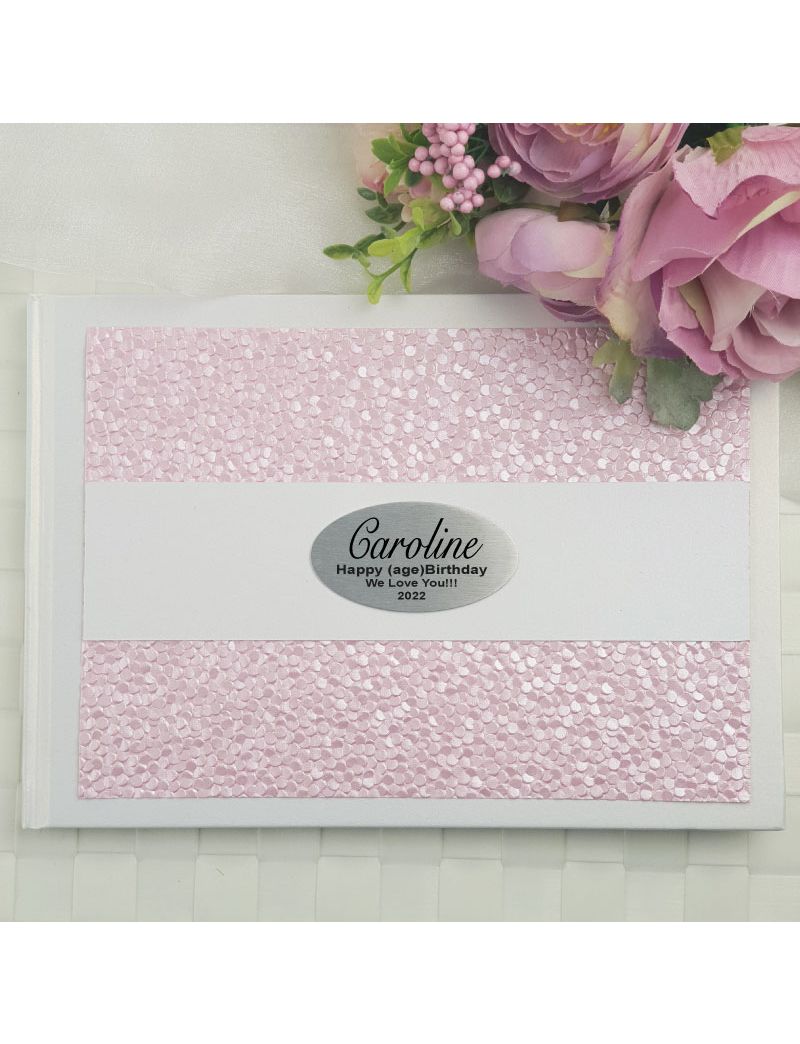 Birthday Guest Book Album- Pink Pebble