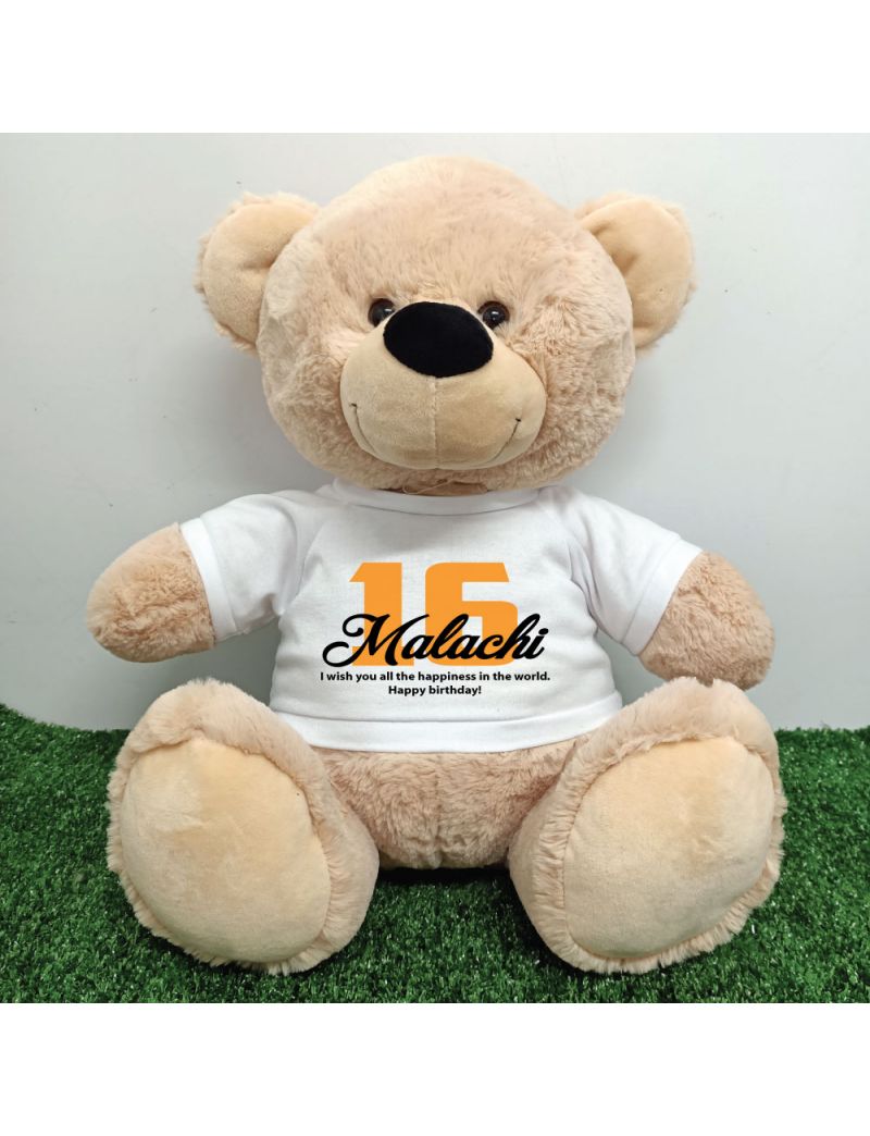 16th Birthday Bear with T-Shirt 40cm Cream