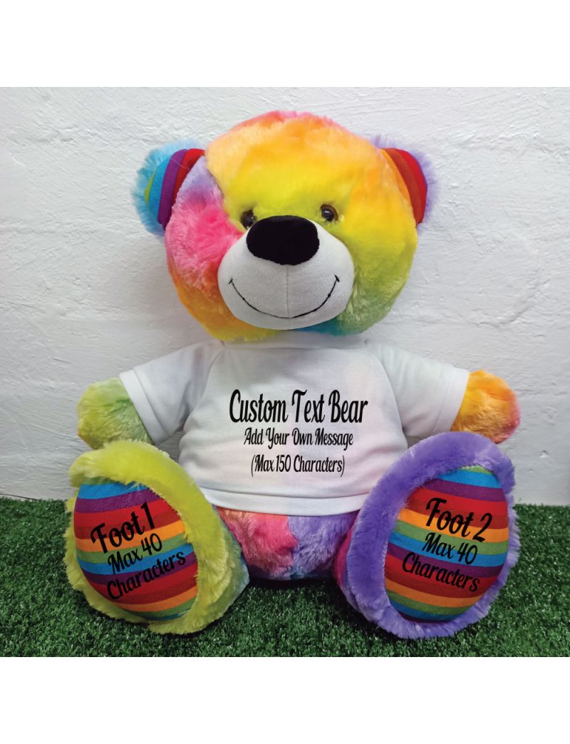 Custom Teddy Bear with T-Shirt Rainbow 40cm