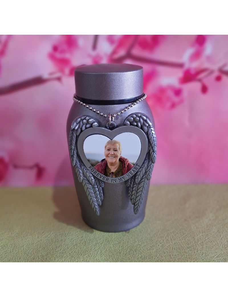 Memorial Cremation Ash Urn with Forever Heart