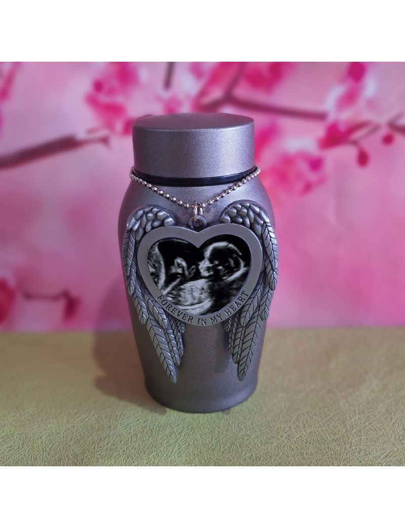 Baby Memorial Cremation Ash Urn with Forever Heart