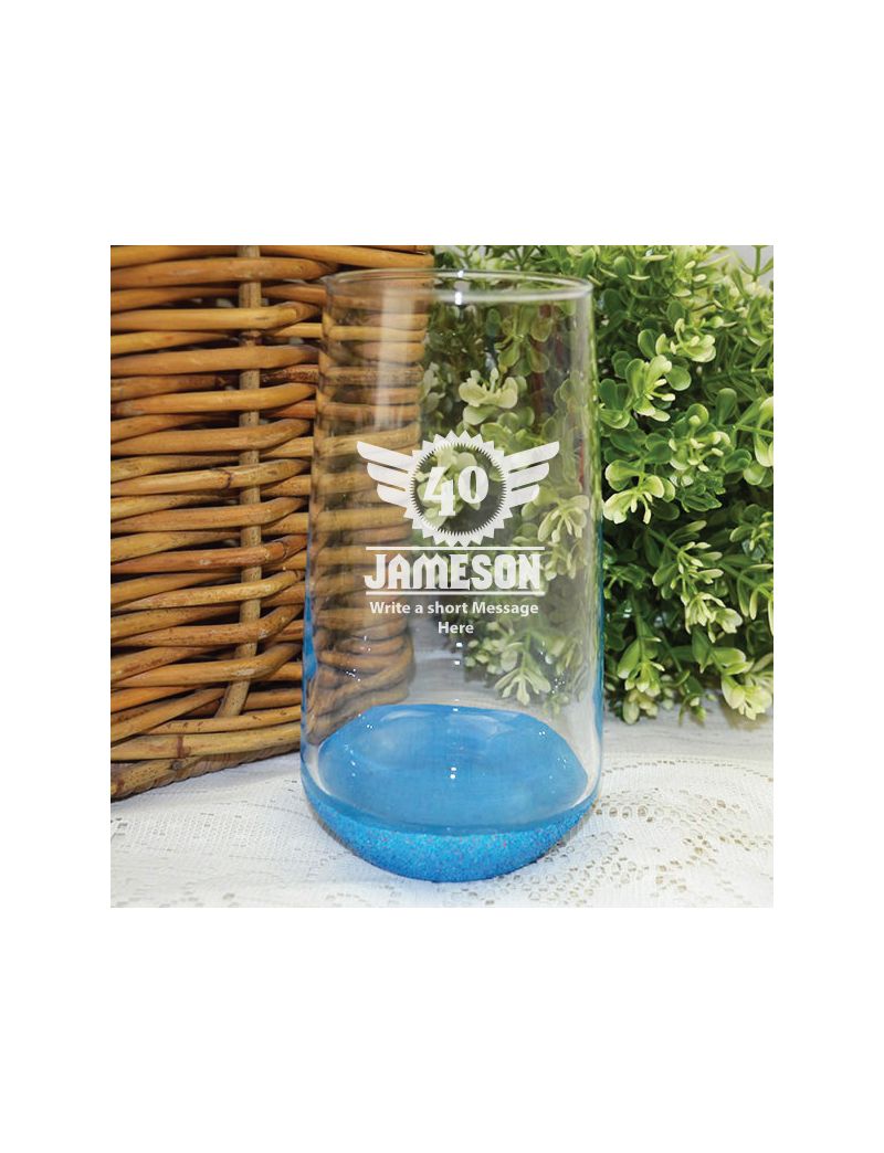 40th Birthday Engraved Personalised Glass Tumbler (M)