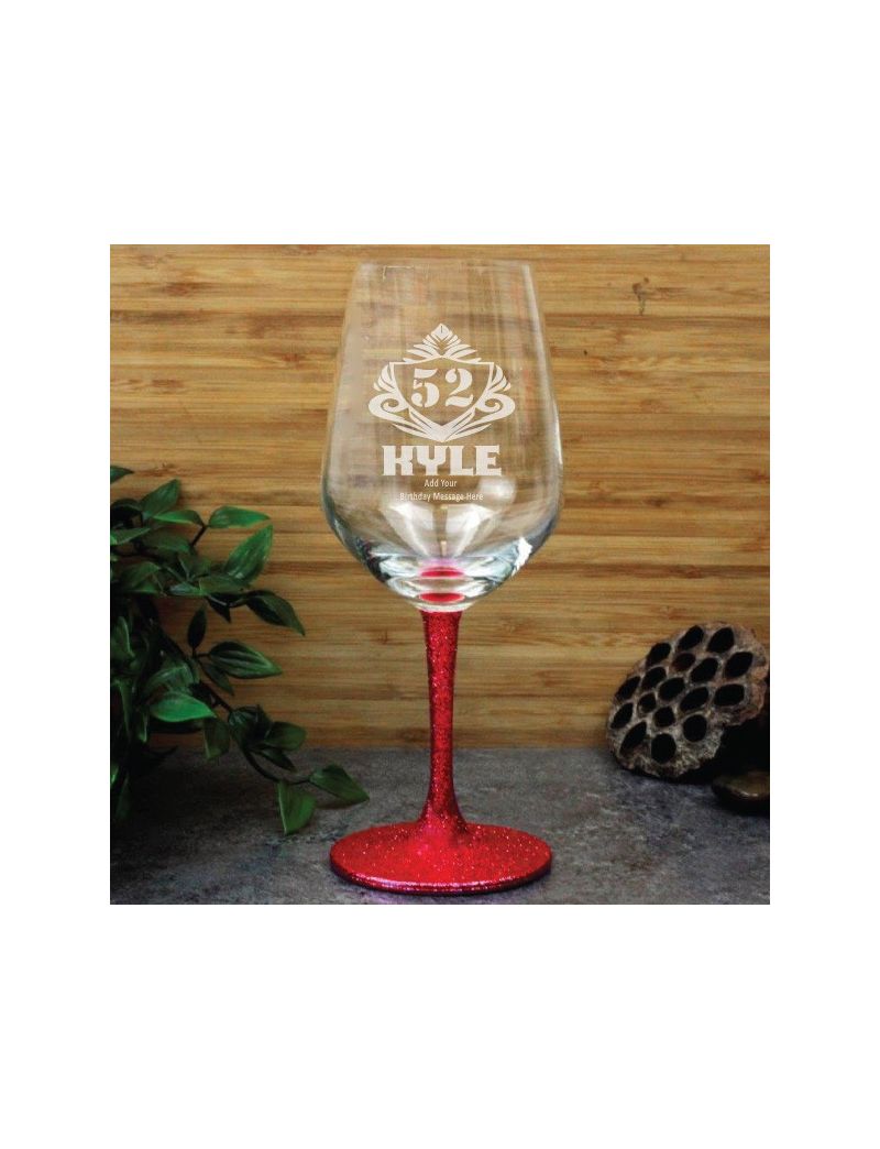 Personalised Birthday Engraved Wine Glass 450ml (M)