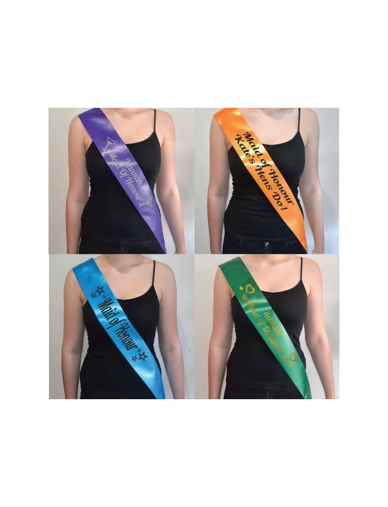 Personalised Hens Party Sash - Maid of Honour 