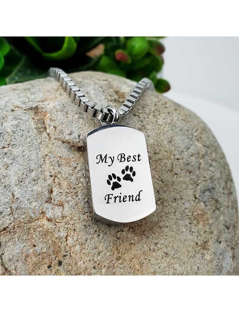 Dog Best Friend Memorial Urn Cremation Ash Necklace 