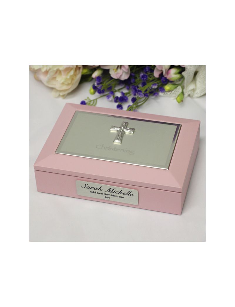 Baby Girl Christening  Keepsake Memory Box 