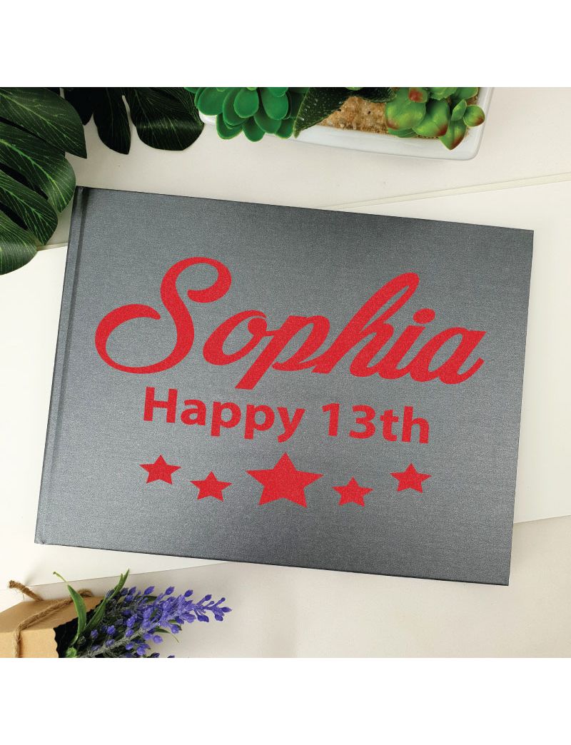 13th Birthday Guest Book Keepsake Album - A5 Black