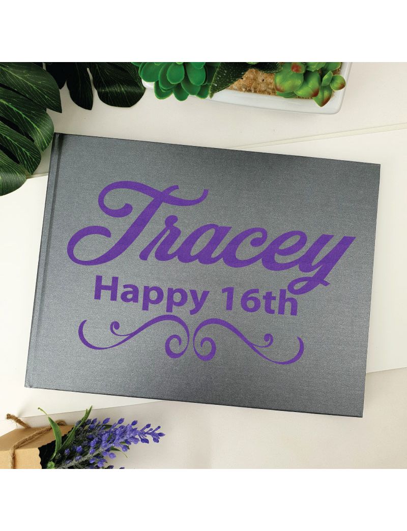 16th Birthday Guest Book Keepsake Album - A5 Black
