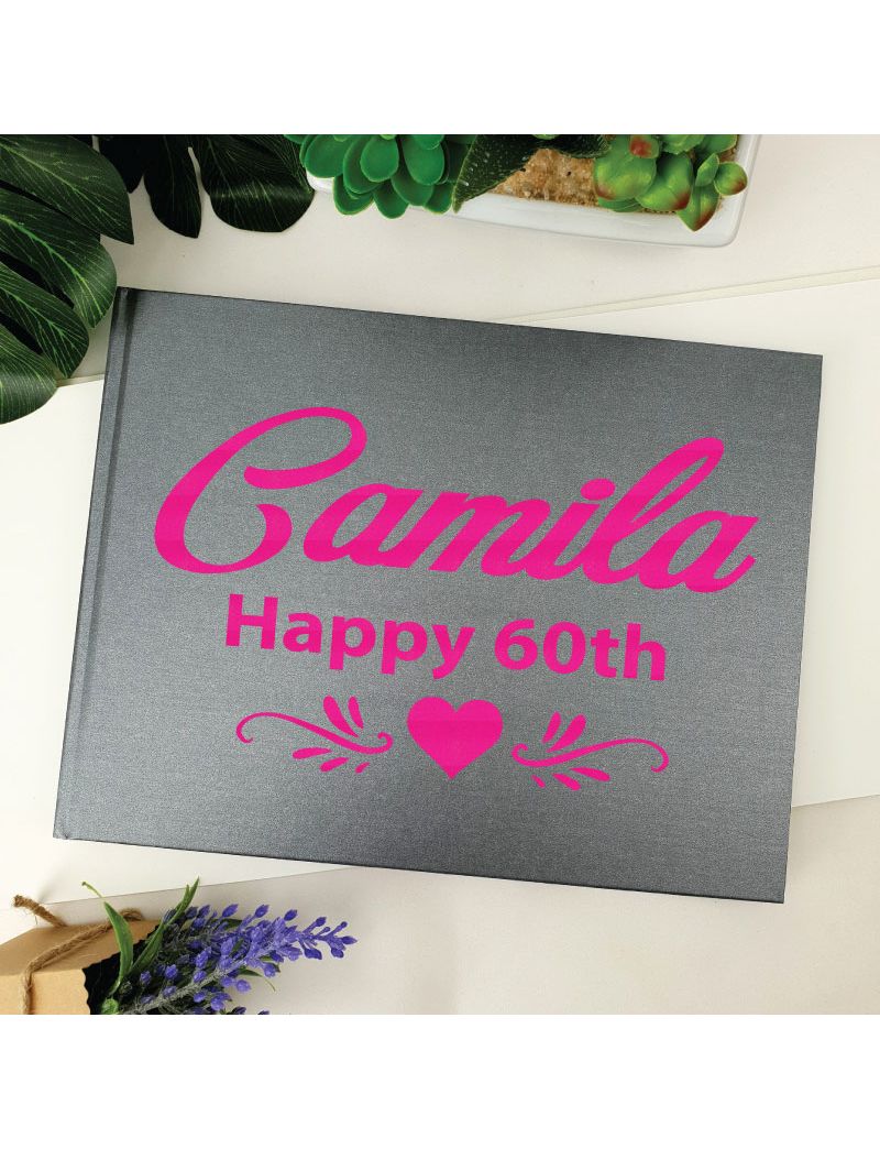 60th Birthday Guest Book Keepsake Album - A5 Black