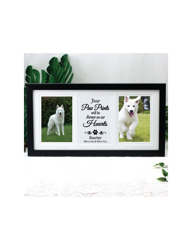 Pet Memorial Black Frame Gallery Collage Typography Print
