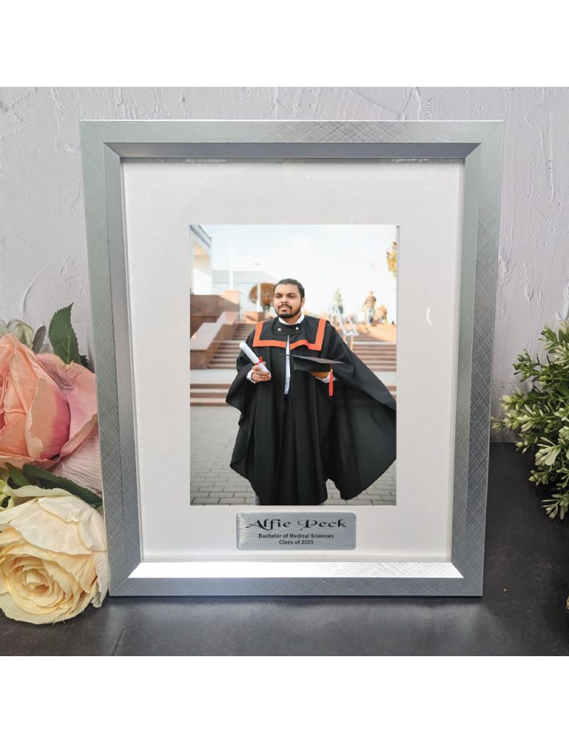 Graduation Personalised Photo Frame Silver 5x7
