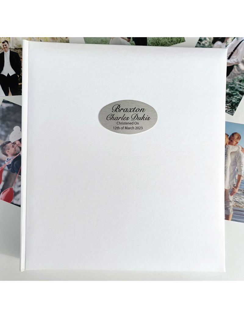Christening Personalised Photo Album 500 White