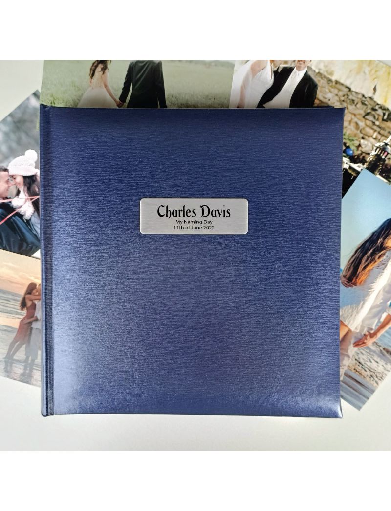 Personalised Naming Day Blue Photo Album - 200