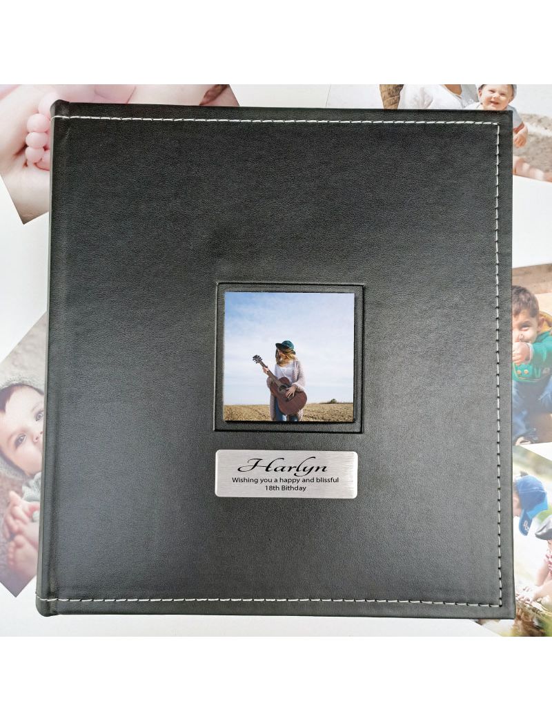 18th Birthday Personalised Black Album 5x7 Photo