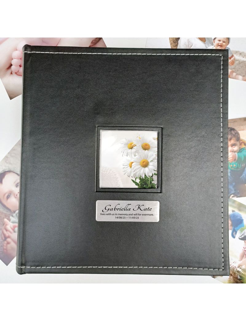 Memorial Personalised Black Album 5x7 Photo