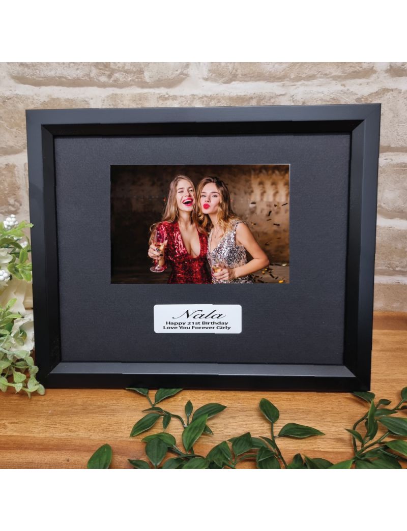 Custom 21st Birthday Frame 4x6 - Black
