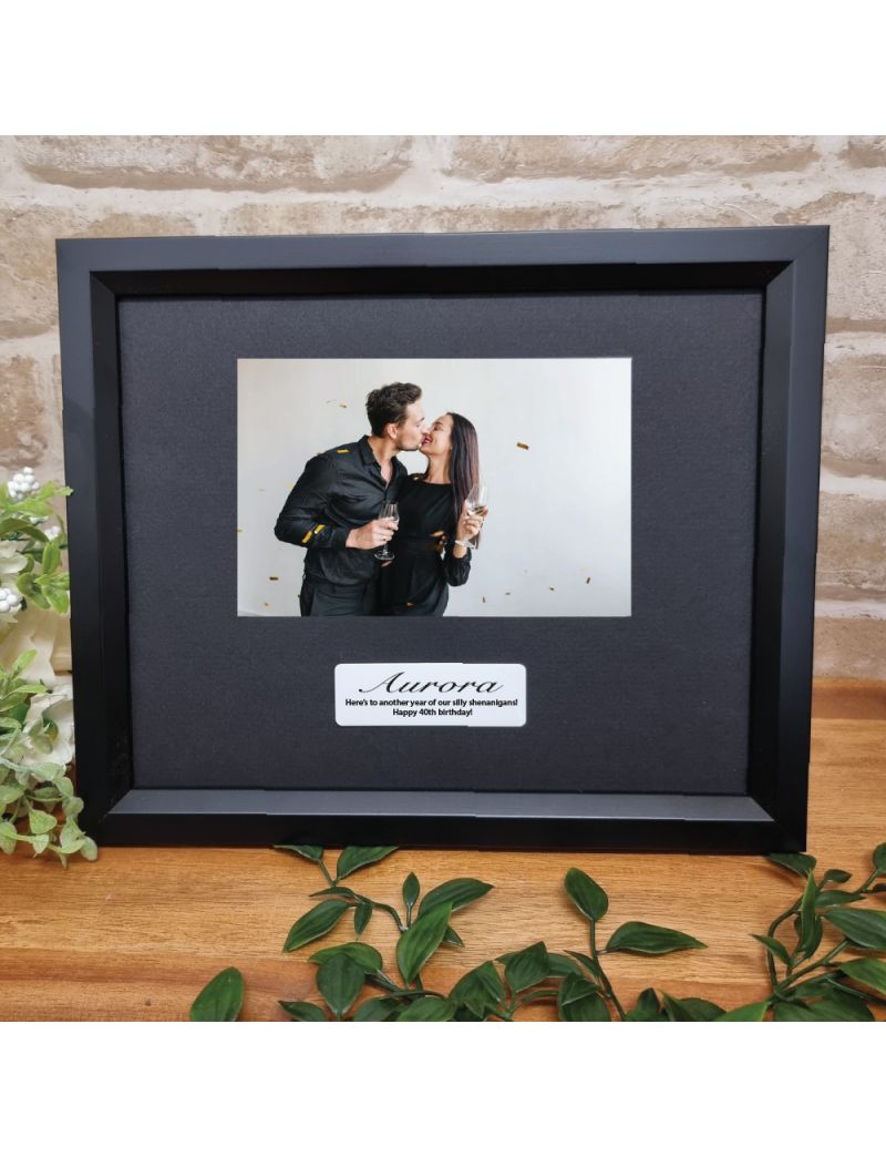 Custom 40th Birthday Frame 4x6 - Black