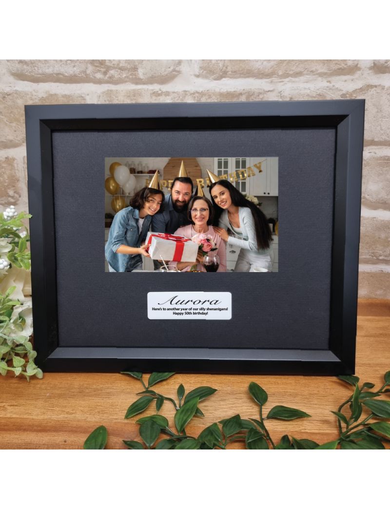 Custom 50th Birthday Frame 4x6 - Black