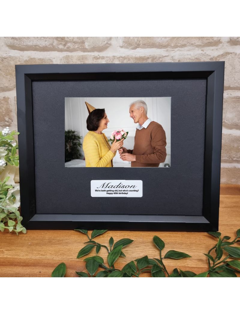 Custom 60th Birthday Frame 4x6 - Black