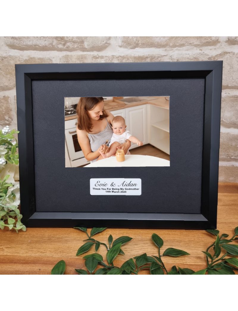 Custom Godmother Photo Frame 4x6 - Black