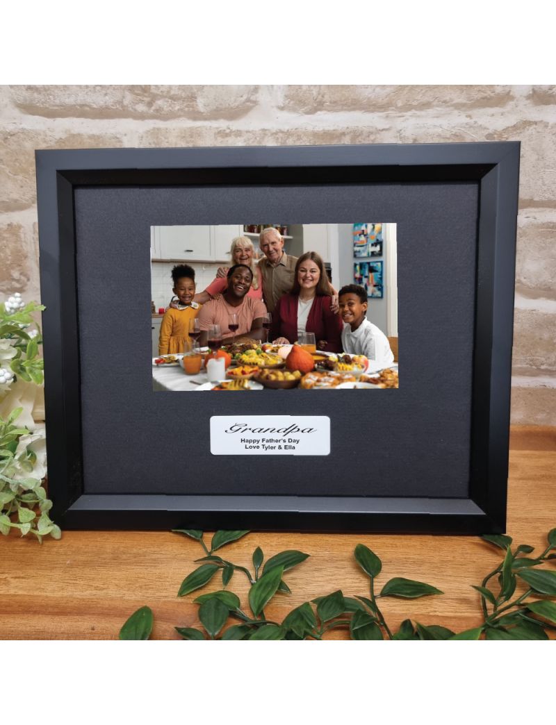 Custom Grandpa Photo Frame 4x6 - Black