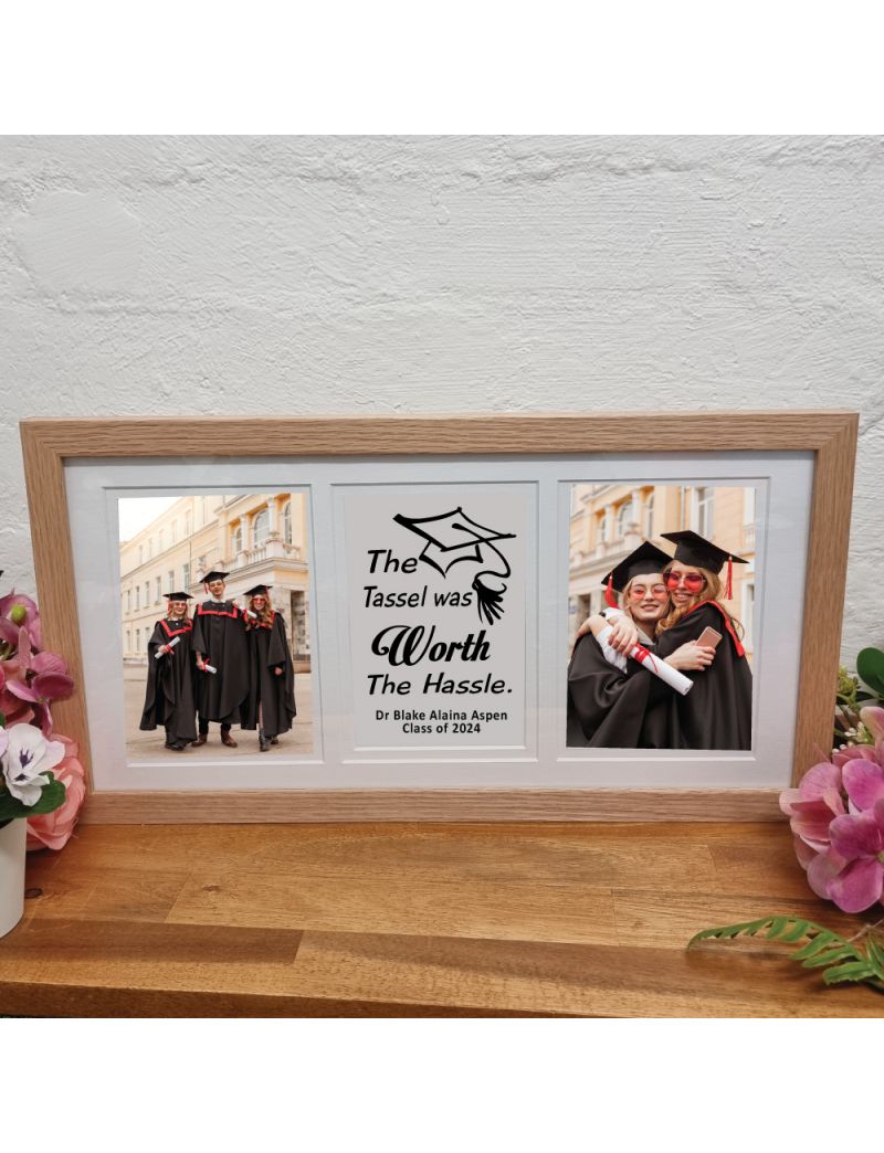 Graduation Gallery Wood Frame 4x6 Typography Print