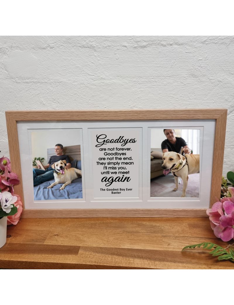 Pet Memorial Wooden Frame 4x6 Gallery Typography Print