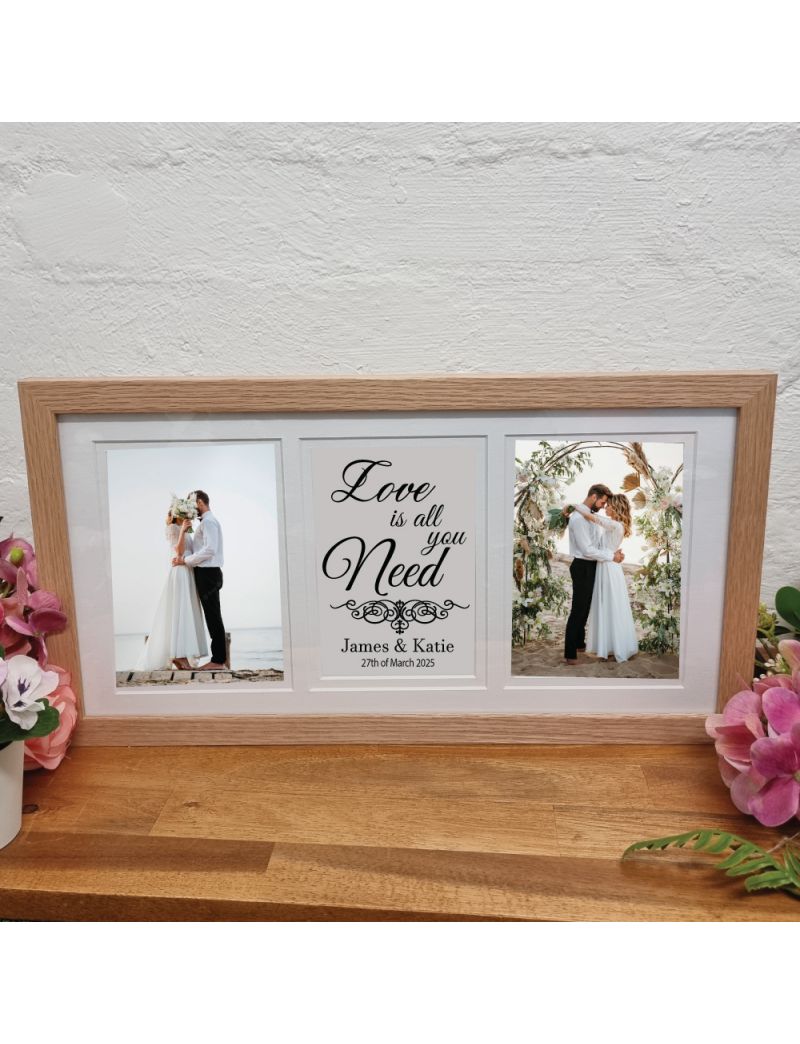 Wedding Gallery Wood Frame 4x6 Typography Print