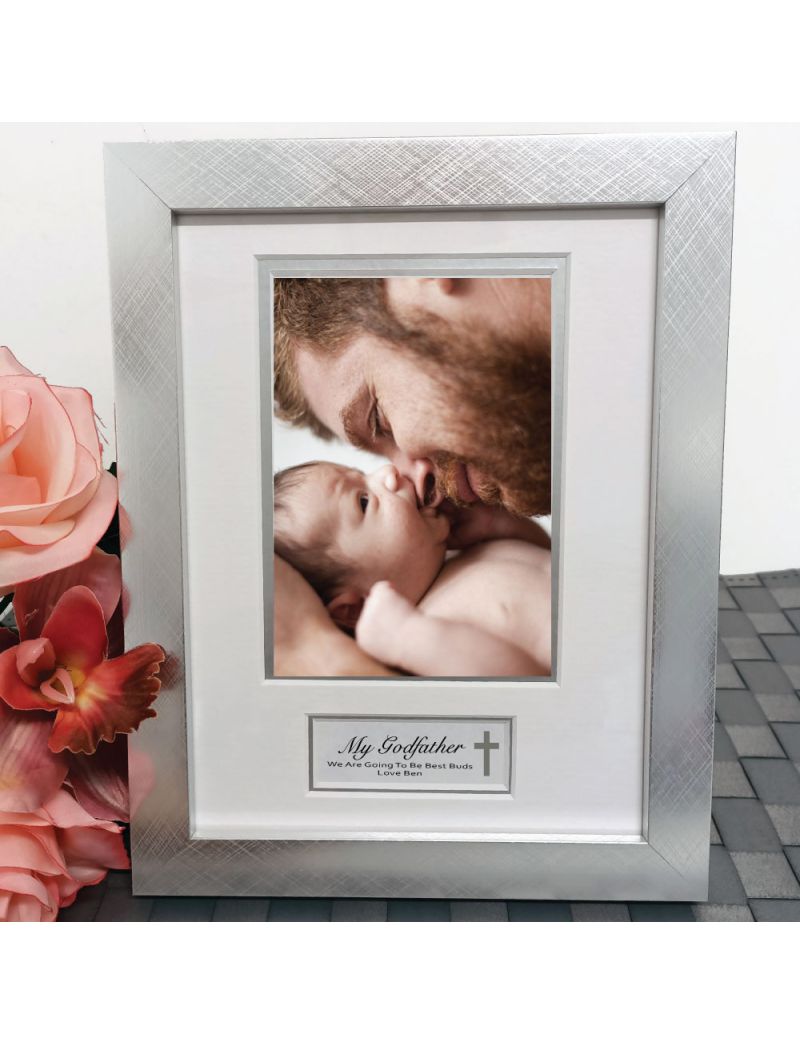 Godfather Photo Frame Silver Wood 4x6 Photo