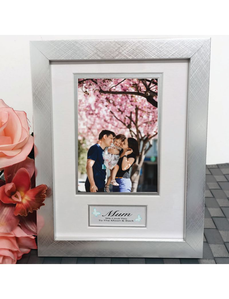 Mum Photo Frame Silver Wood 4x6 Photo