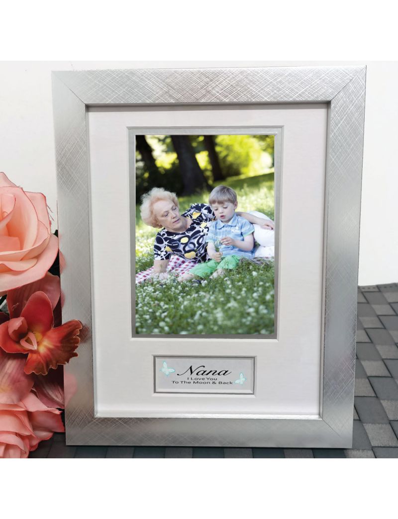 Nan Photo Frame Silver Wood 4x6 Photo
