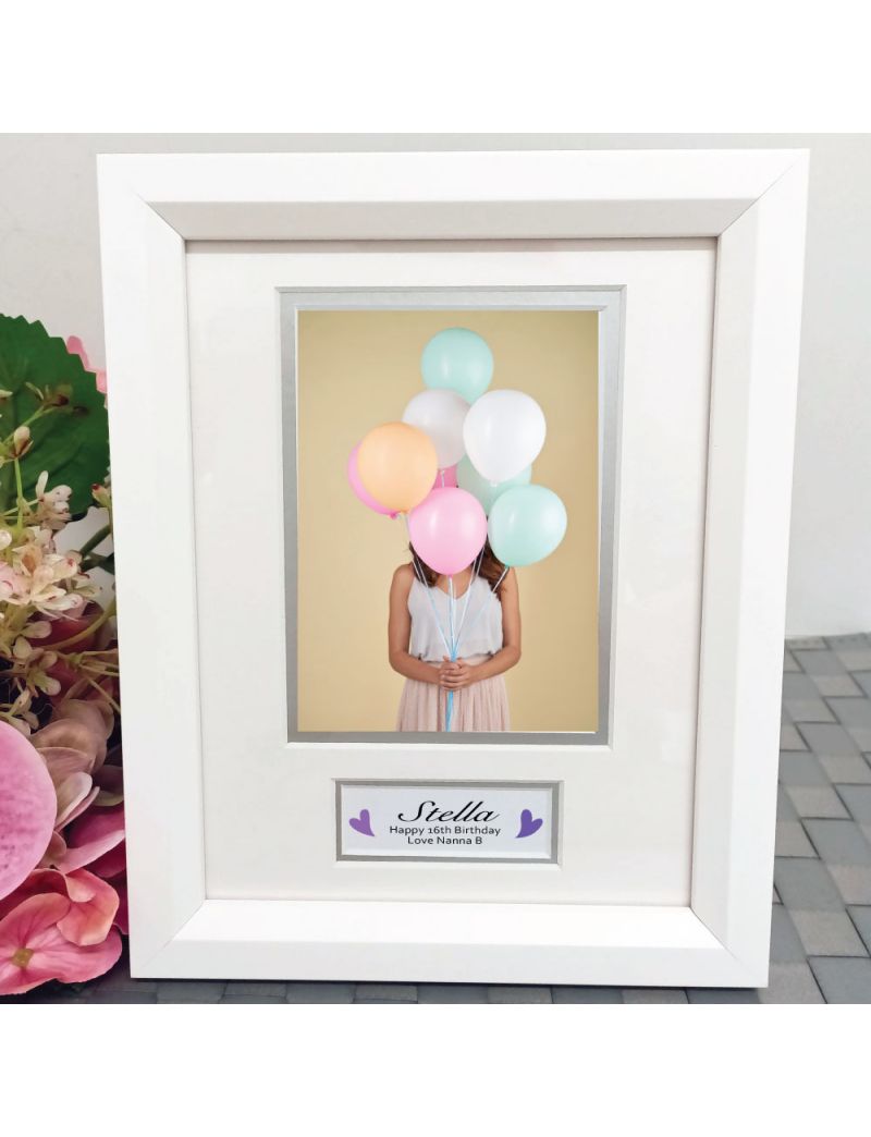 16th Birthday Photo Frame White Wood 4x6 Photo