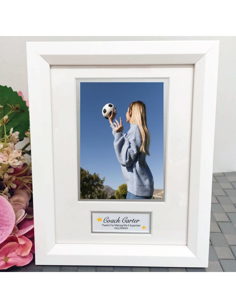 Coach Photo Frame White Wood 4x6 Photo