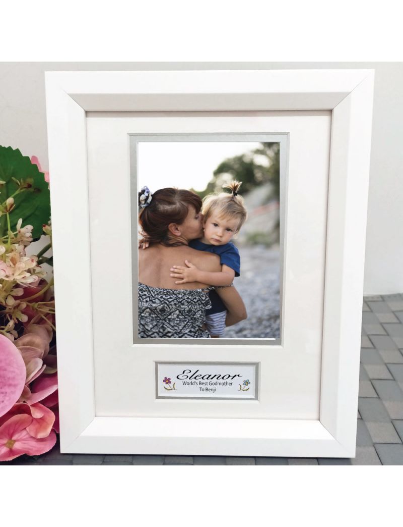 Godmother Photo Frame White Wood 4x6 Photo