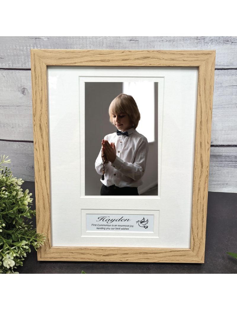 Holy Communion Wooden Photo Frame with Personal Message