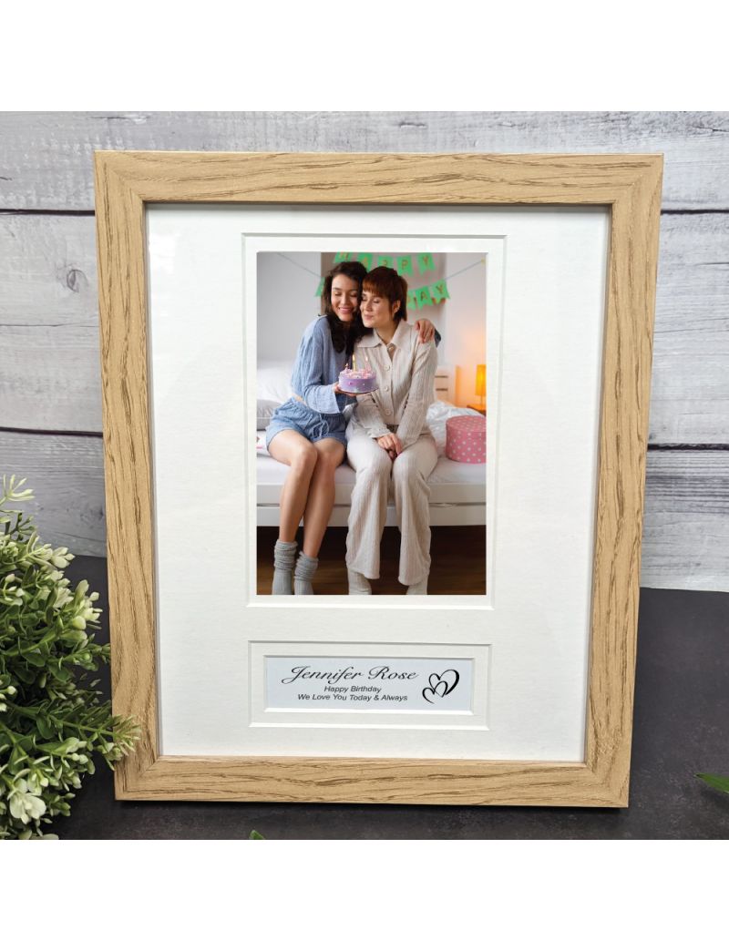 Wooden Photo Frame with Personal Birthday Message