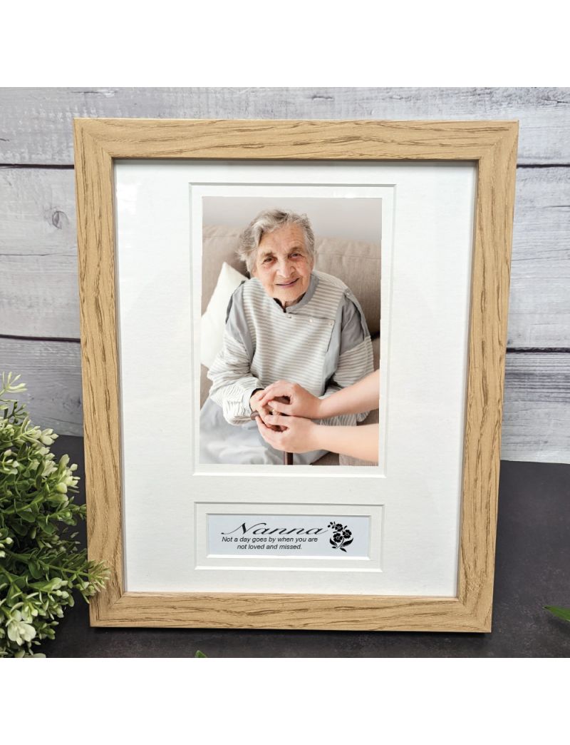Memorial Wooden Photo Frame with Personal Message