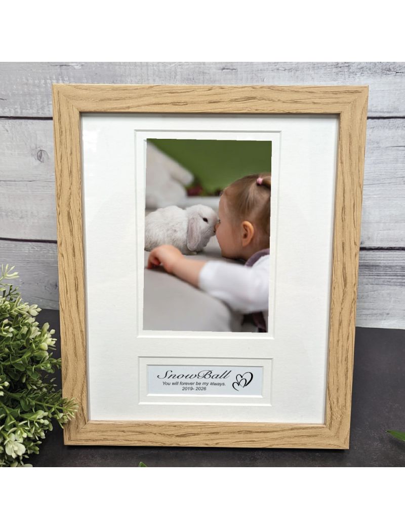 Pet Memorial Wooden Photo Frame with Personal Message
