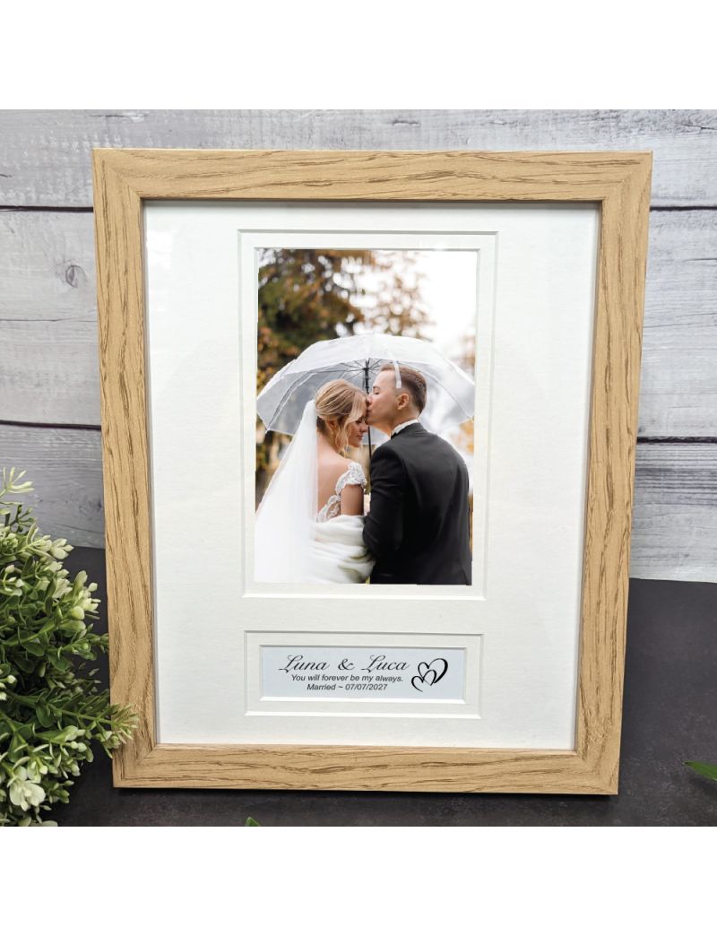 Wedding Wooden Photo Frame with Personal Message