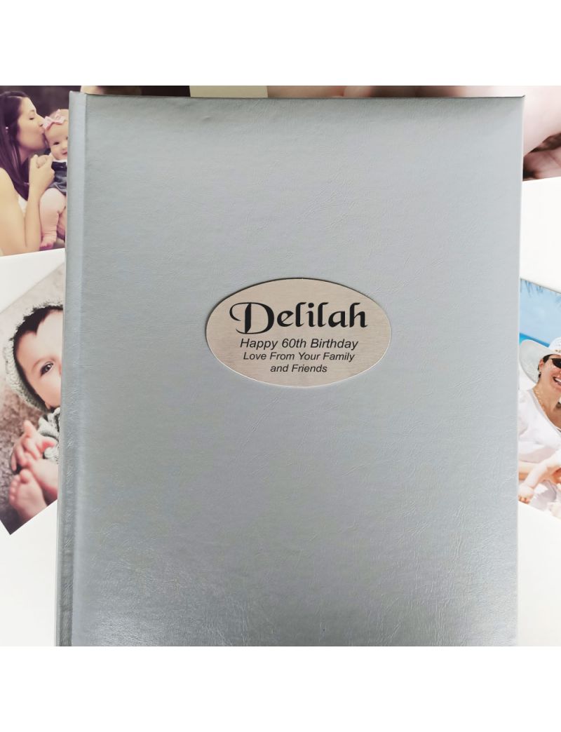 Personalised 60th Birthday Album 300 Photo Silver