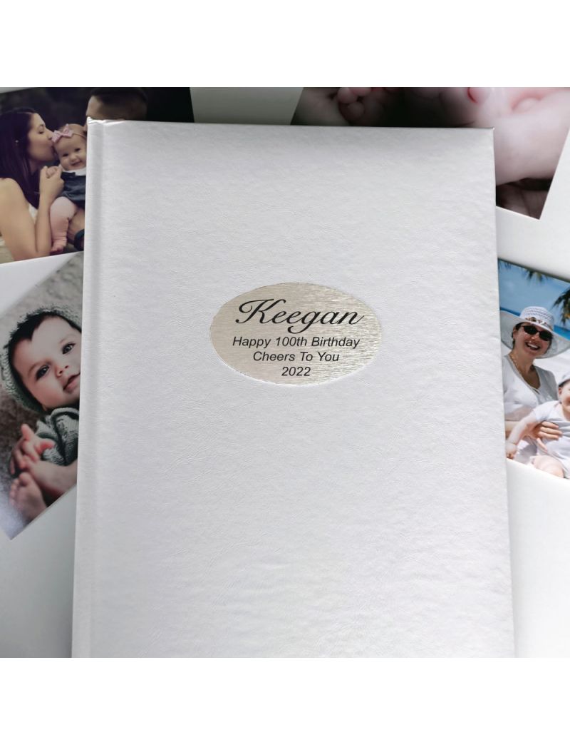 Personalised 100th Birthday Album 300 Photo White