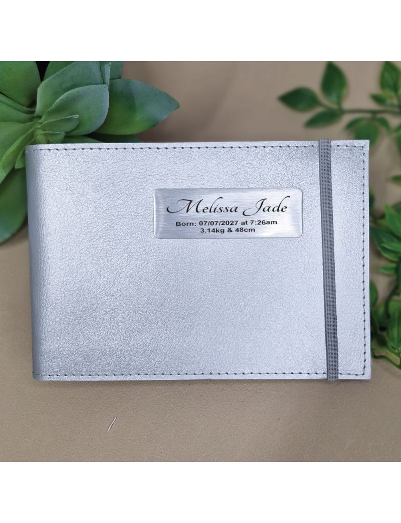 Personalised Baby Brag Photo Album - Silver