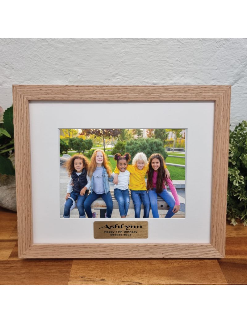 13th Birthday Photo Frame Natural Wood