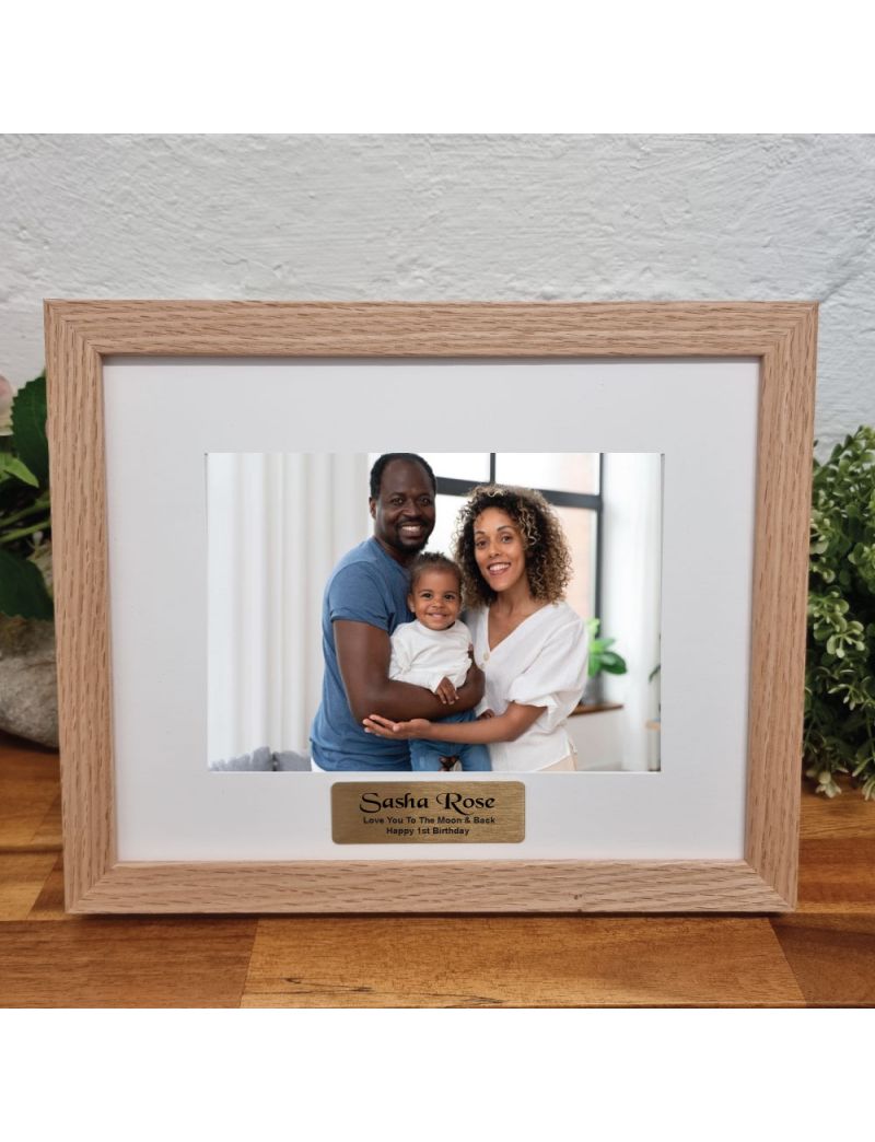 1st Birthday Photo Frame Natural Wood