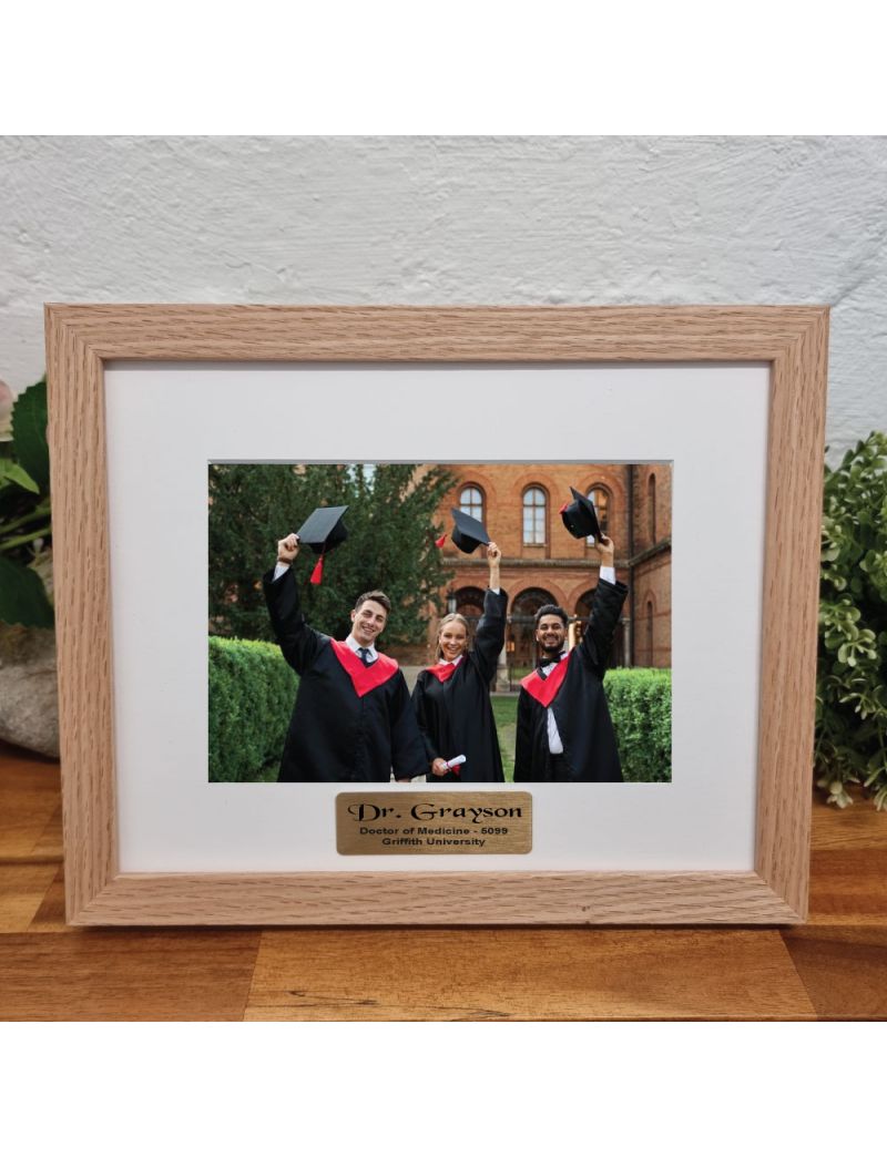 Graduation Photo Frame Natural Wood
