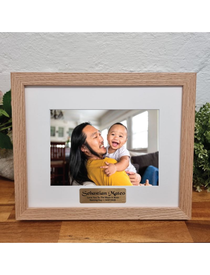 Naming Day Photo Frame Natural Wood
